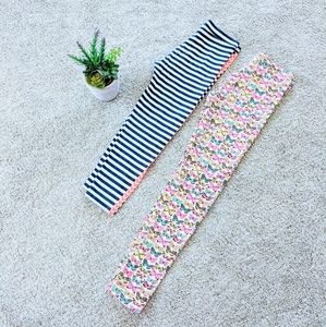 ⭐Lot of 2 J.Crew Crewcuts Leggings butterflies and stripes⭐